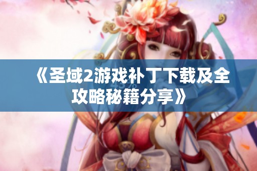 《圣域2游戏补丁下载及全攻略秘籍分享》