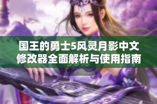 国王的勇士5风灵月影中文修改器全面解析与使用指南