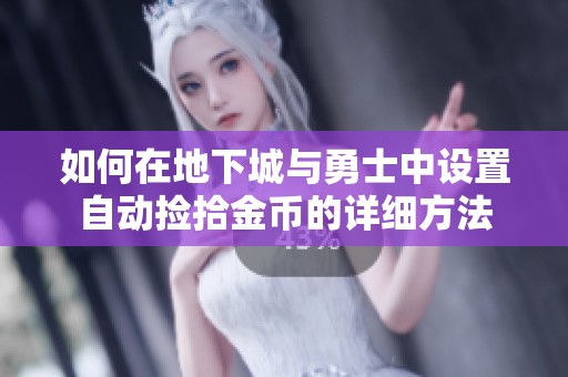 如何在地下城与勇士中设置自动捡拾金币的详细方法