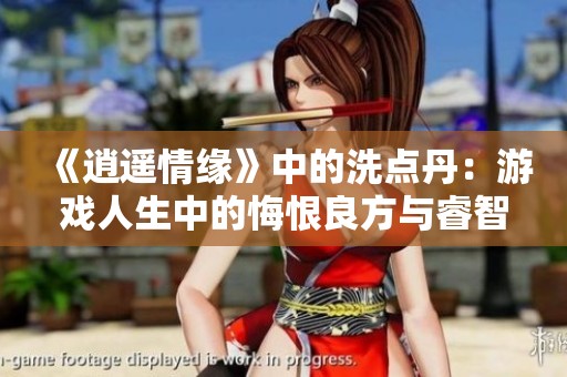 《逍遥情缘》中的洗点丹：游戏人生中的悔恨良方与睿智选择