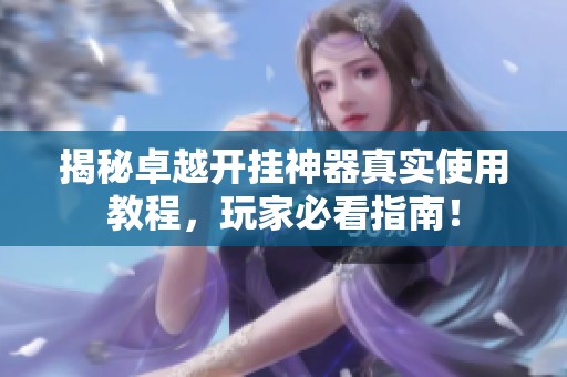 揭秘卓越开挂神器真实使用教程，玩家必看指南！