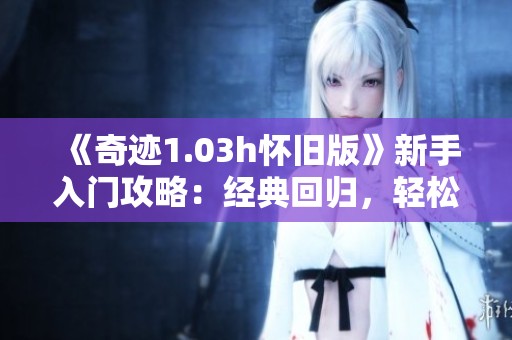 《奇迹1.03h怀旧版》新手入门攻略：经典回归，轻松畅玩秘籍