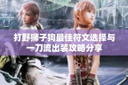 打野狮子狗最佳符文选择与一刀流出装攻略分享