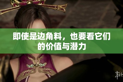 即使是边角料，也要看它们的价值与潜力