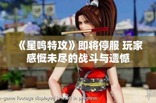 《星鸣特攻》即将停服 玩家感慨未尽的战斗与遗憾