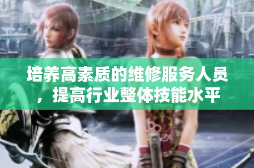 培养高素质的维修服务人员，提高行业整体技能水平