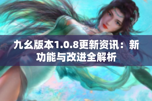 九幺版本1.0.8更新资讯：新功能与改进全解析
