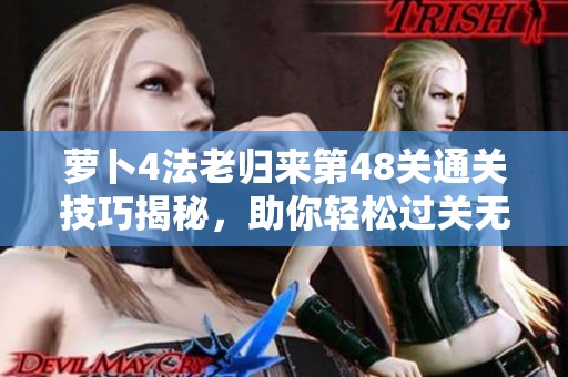萝卜4法老归来第48关通关技巧揭秘，助你轻松过关无压力