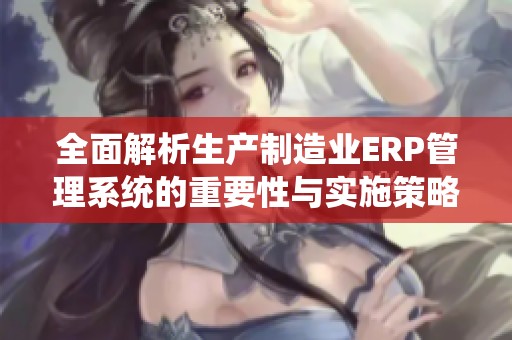全面解析生产制造业ERP管理系统的重要性与实施策略