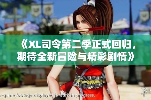 《XL司令第二季正式回归，期待全新冒险与精彩剧情》