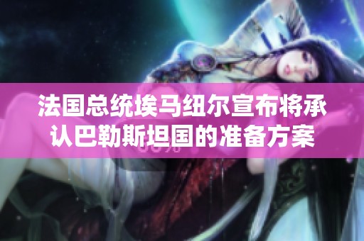 法国总统埃马纽尔宣布将承认巴勒斯坦国的准备方案