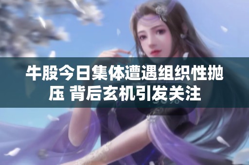 牛股今日集体遭遇组织性抛压 背后玄机引发关注