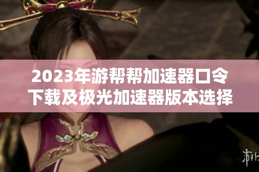2023年游帮帮加速器口令下载及极光加速器版本选择指南