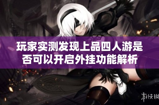 玩家实测发现上品四人游是否可以开启外挂功能解析