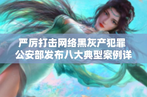 严厉打击网络黑灰产犯罪 公安部发布八大典型案例详解