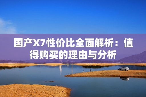 国产X7性价比全面解析：值得购买的理由与分析