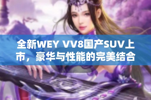 全新WEY VV8国产SUV上市，豪华与性能的完美结合