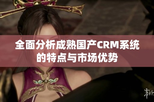 全面分析成熟国产CRM系统的特点与市场优势