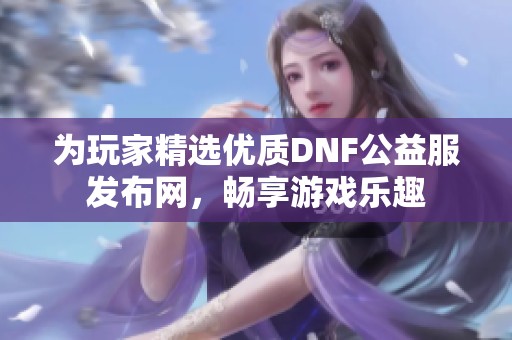 为玩家精选优质DNF公益服发布网，畅享游戏乐趣