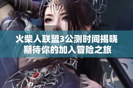 火柴人联盟3公测时间揭晓 期待你的加入冒险之旅