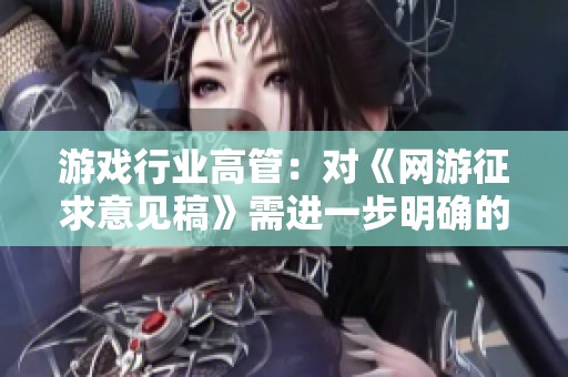 游戏行业高管：对《网游征求意见稿》需进一步明确的条款探讨