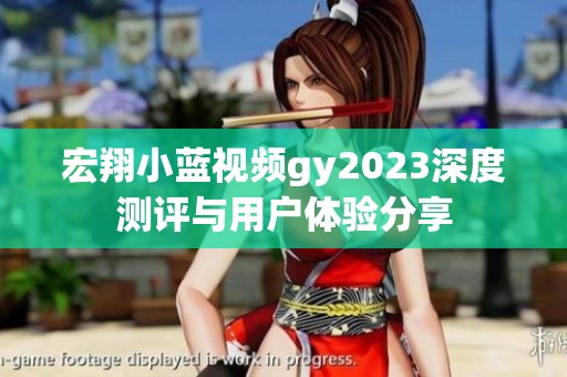 宏翔小蓝视频gy2023深度测评与用户体验分享
