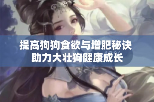 提高狗狗食欲与增肥秘诀 助力大壮狗健康成长