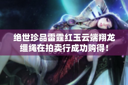 绝世珍品雷霆红玉云端翔龙缰绳在拍卖行成功购得！