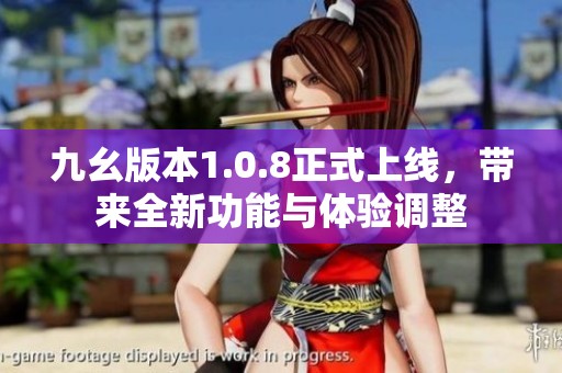 九幺版本1.0.8正式上线，带来全新功能与体验调整