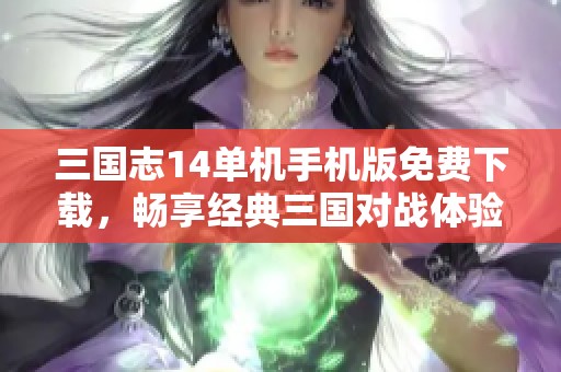 三国志14单机手机版免费下载，畅享经典三国对战体验