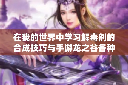 在我的世界中学习解毒剂的合成技巧与手游龙之谷各种职业解析
