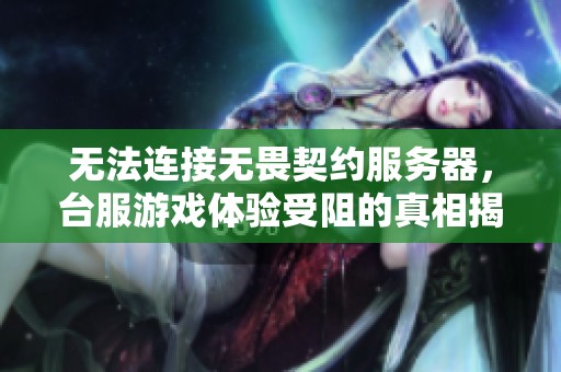 无法连接无畏契约服务器，台服游戏体验受阻的真相揭秘
