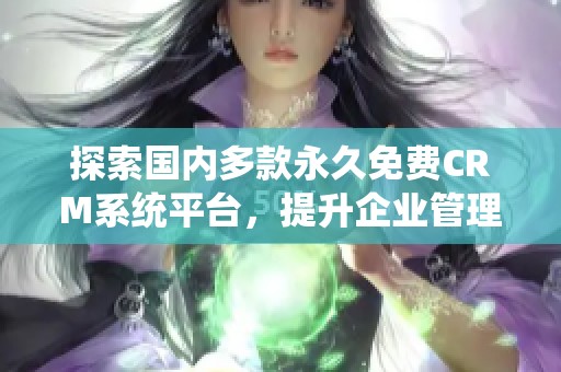 探索国内多款永久免费CRM系统平台，提升企业管理效率