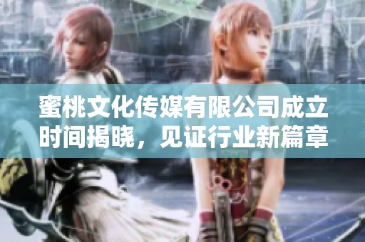 蜜桃文化传媒有限公司成立时间揭晓，见证行业新篇章