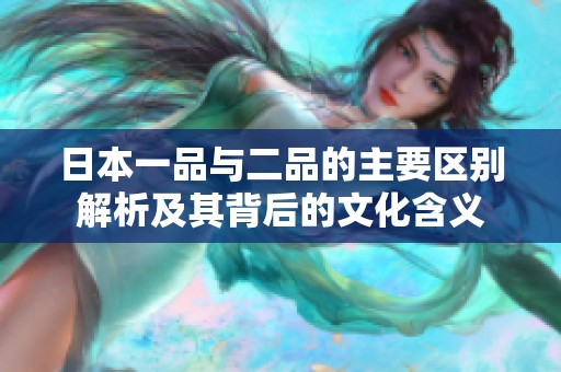 日本一品与二品的主要区别解析及其背后的文化含义