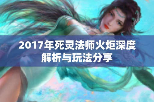 2017年死灵法师火炬深度解析与玩法分享