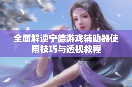 全面解读宁德游戏辅助器使用技巧与透视教程