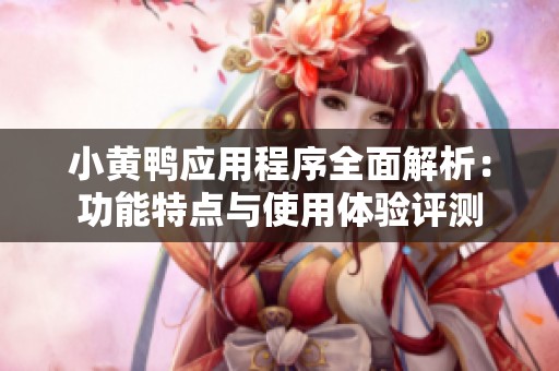 小黄鸭应用程序全面解析：功能特点与使用体验评测