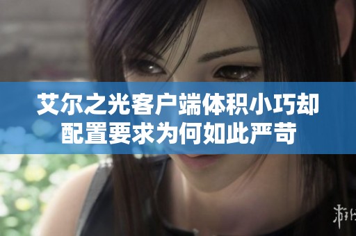 艾尔之光客户端体积小巧却配置要求为何如此严苛