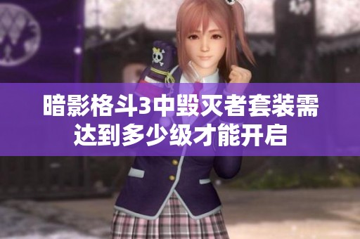 暗影格斗3中毁灭者套装需达到多少级才能开启