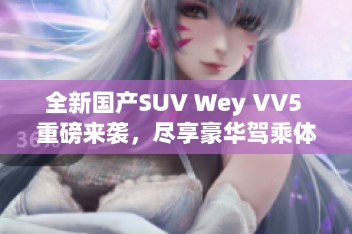 全新国产SUV Wey VV5 重磅来袭，尽享豪华驾乘体验