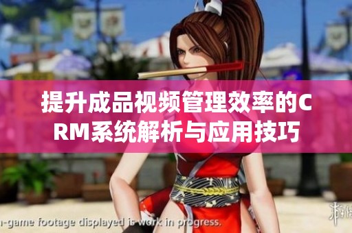 提升成品视频管理效率的CRM系统解析与应用技巧