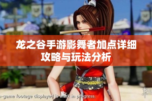 龙之谷手游影舞者加点详细攻略与玩法分析