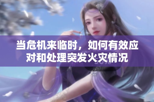 当危机来临时，如何有效应对和处理突发火灾情况