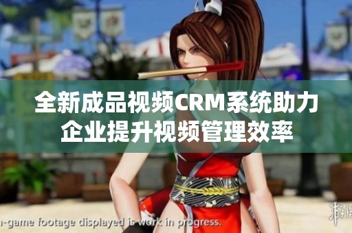 全新成品视频CRM系统助力企业提升视频管理效率