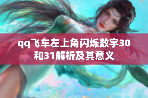 qq飞车左上角闪烁数字30和31解析及其意义