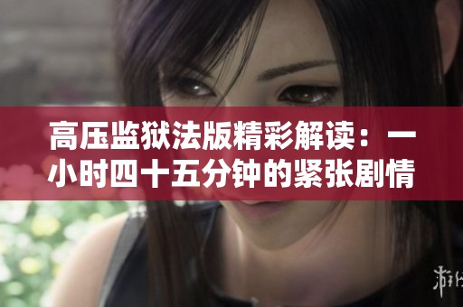 高压监狱法版精彩解读：一小时四十五分钟的紧张剧情回顾