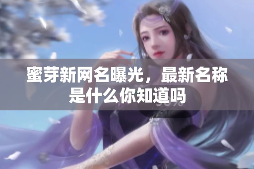蜜芽新网名曝光，最新名称是什么你知道吗