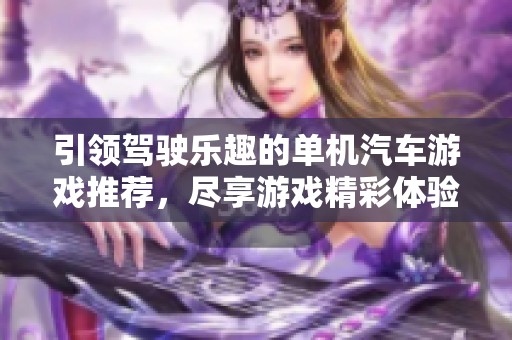 引领驾驶乐趣的单机汽车游戏推荐，尽享游戏精彩体验