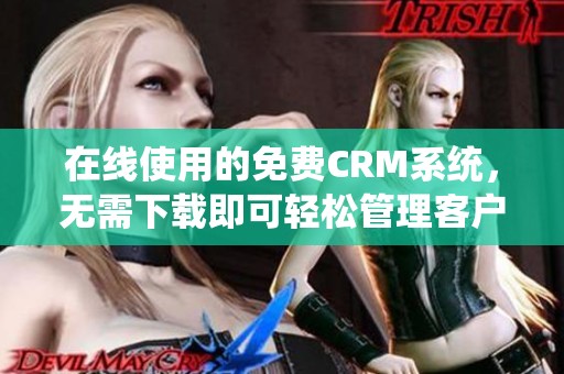 在线使用的免费CRM系统，无需下载即可轻松管理客户数据